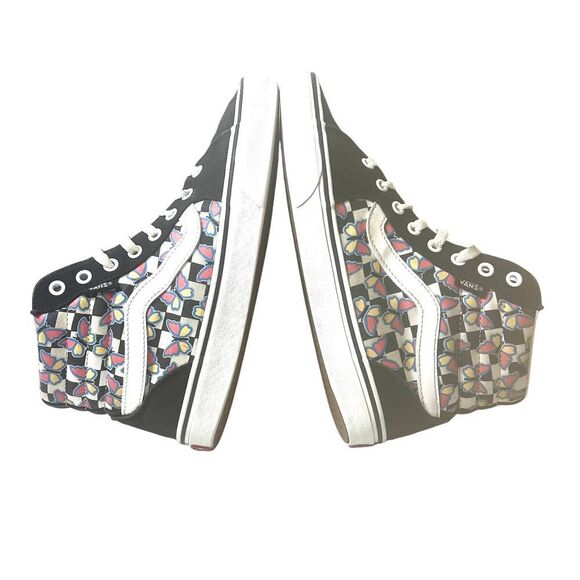 Vans Sk8-Hi Womens 9 Black Butterfly Print Suede/Canvas High Top Sneaker Lace Up - Picture 5 of 11